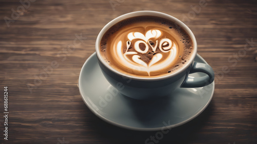 A nice cup of coffee with Love You written on it