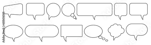 Speech bubbles on transparent background. Speech Balloons Communication Header. Talk or chat message collection.