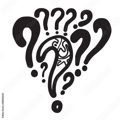 Image of question mark icon on white background.