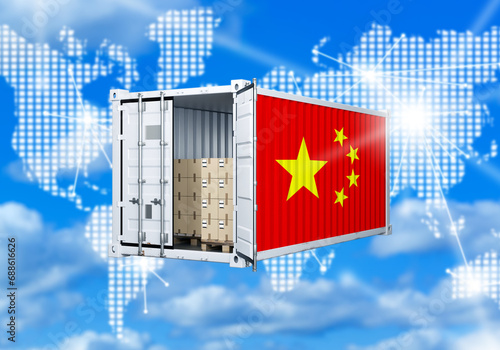 Sea container with China fl...