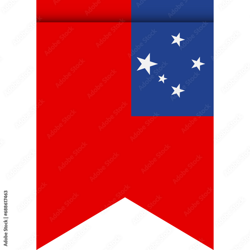 Samoa flag or pennant isolated on white background. Pennant flag icon. Samoa flag or pennant isolated on white background. Pennant flag icon.