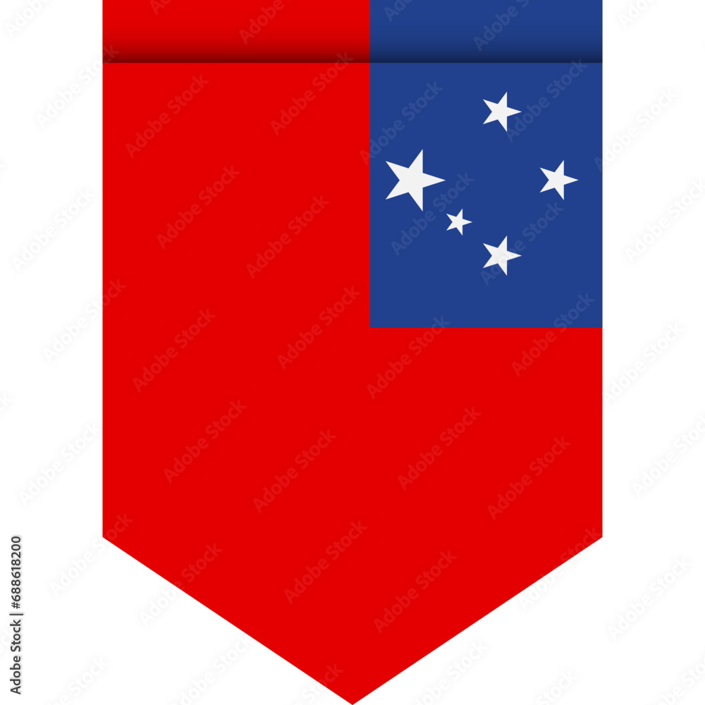 Samoa flag or pennant isolated on white background. Pennant flag icon. Samoa flag or pennant isolated on white background. Pennant flag icon.