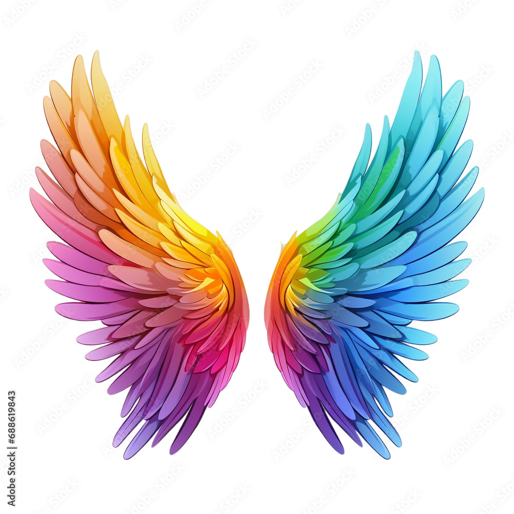 Rainbow angel wings isolated Stock Illustration | Adobe Stock
