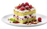 Pistachio Raspberry Cake On Transparent PNG