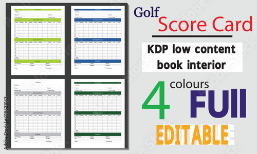 Golf Tournament Scorecard and logbook.