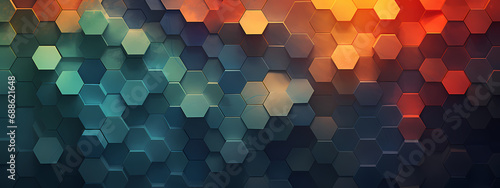 A high-detail abstract background featuring a complex network of interconnected hexagons