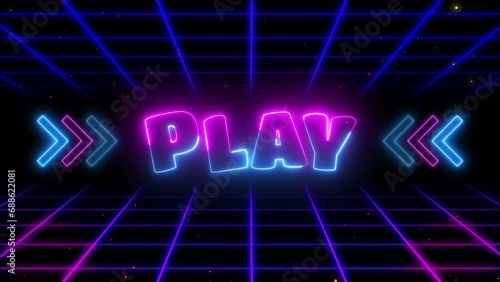 lets play neon animation written video lets play game music animation background neon grid retro space photo