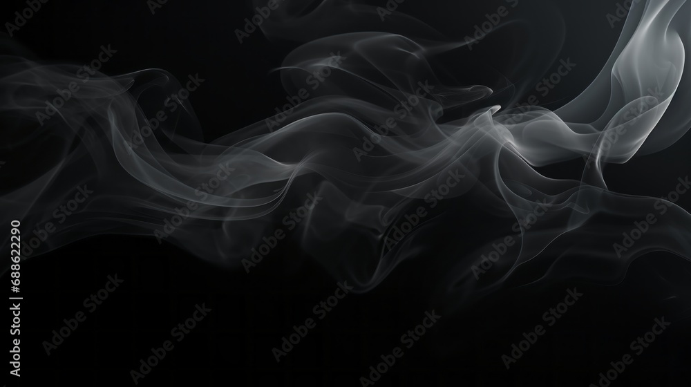 Fototapeta premium dynamic black smoke swirls on isolated background - atmospheric abstract vapor for artistic design and visual impact
