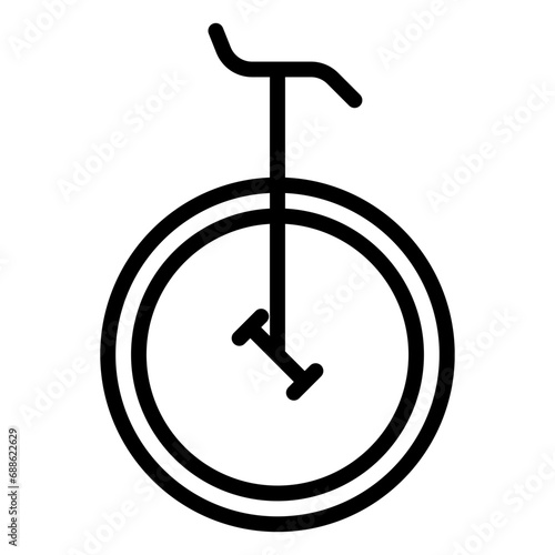 unicycle icon, line icon style