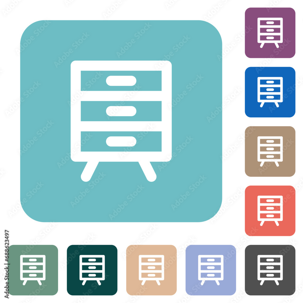 Filing cabinet outline rounded square flat icons Filing cabinet outline rounded square flat icons
