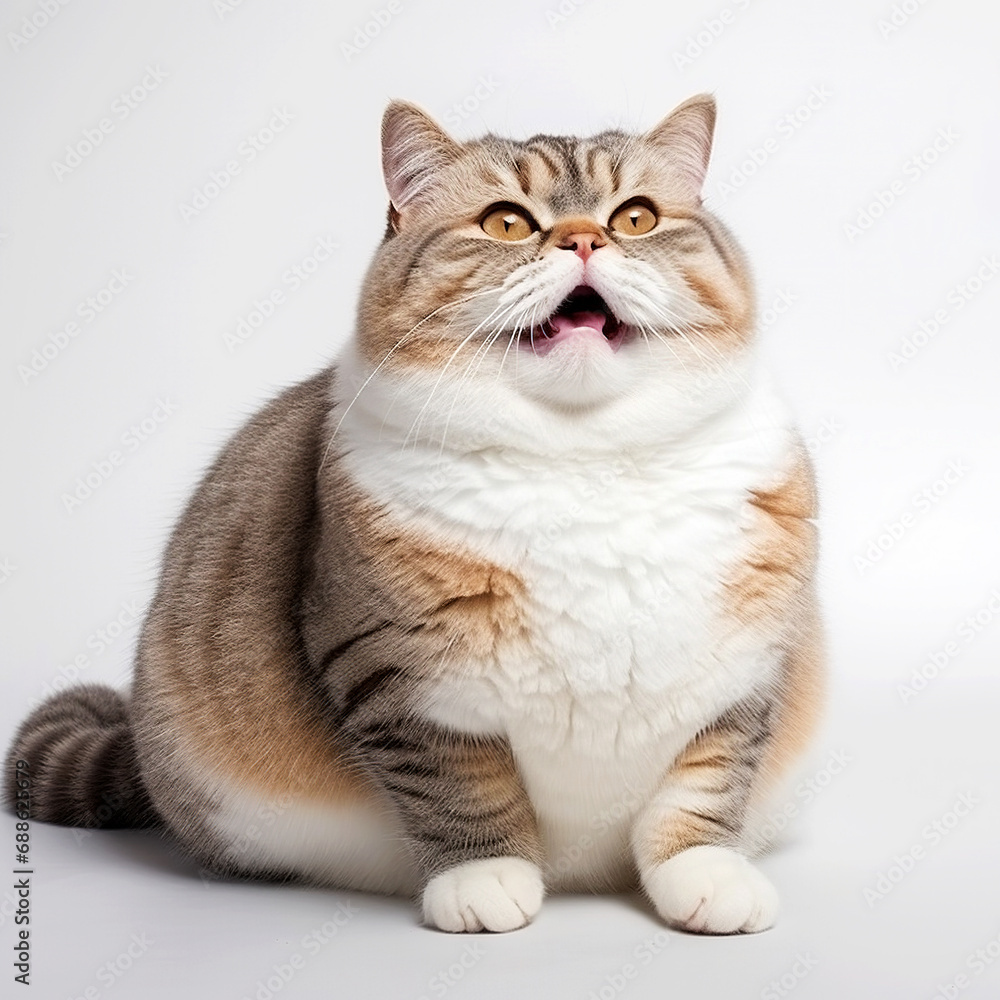 Fat cat isolated on a white background. Fat cat isolated on a white background.