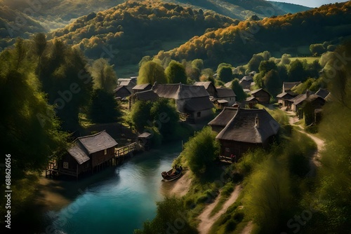 There once was a quaint small village bordered by rivers that were perfectly clear and thick with trees. There was a boy in this village by the name of Tim. 