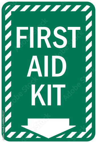First aid kit sign and labels