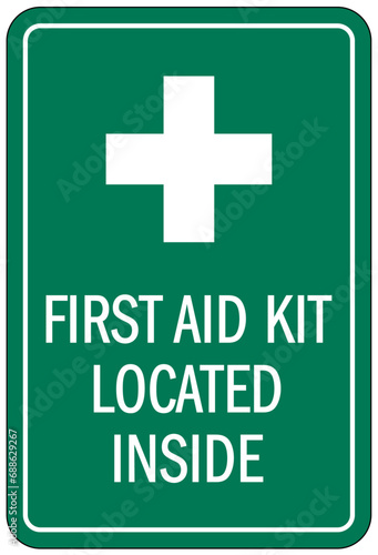 First aid kit sign and labels
