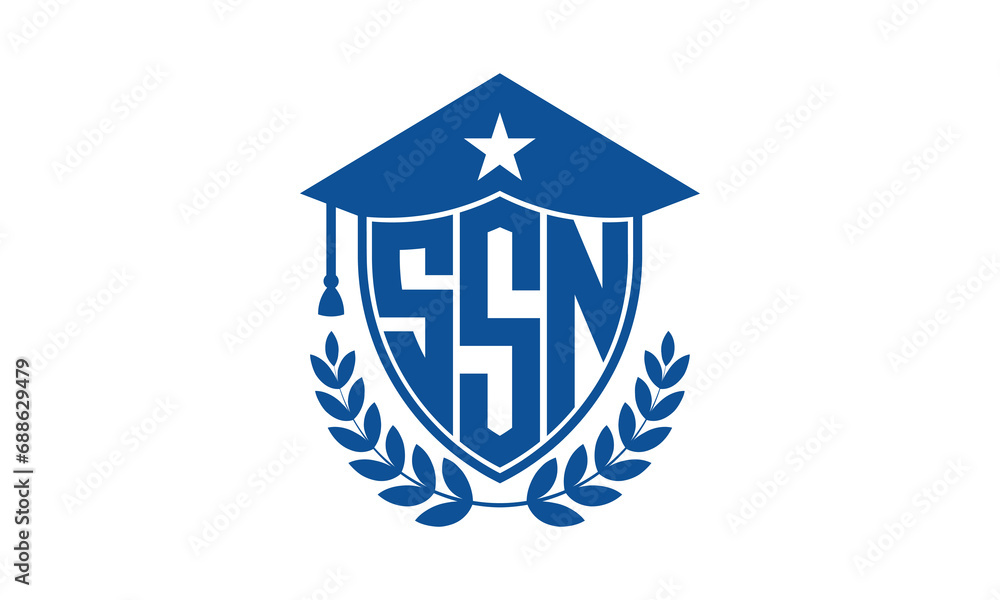 Vecteur Stock SSN three letter iconic academic logo design vector ...