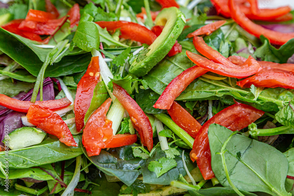 A ready to eat salad of vibrant red and green A ready to eat salad of vibrant red and green