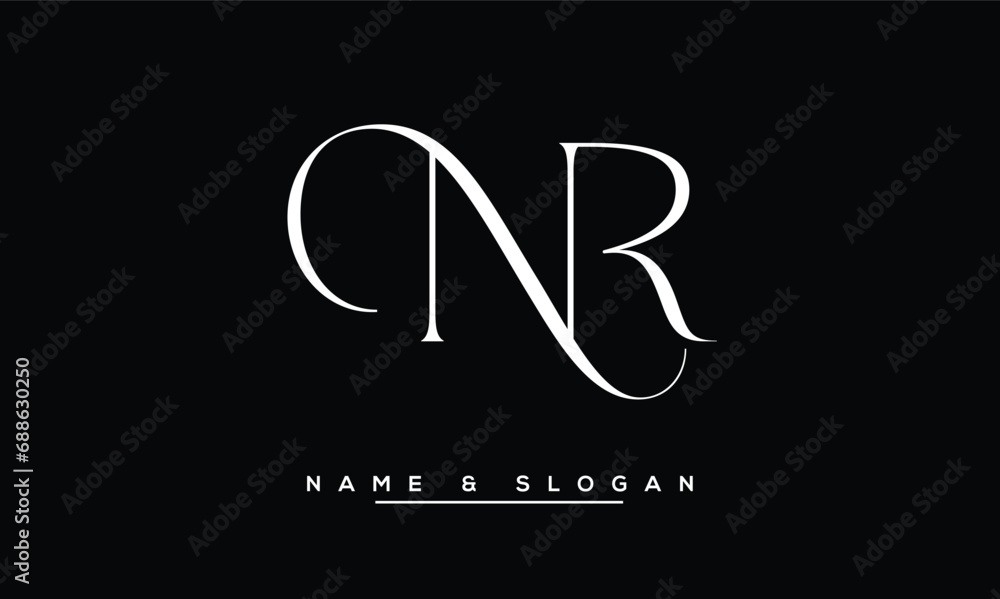Fototapeta premium NR, RN, N, R Abstract Letters Logo Monogram