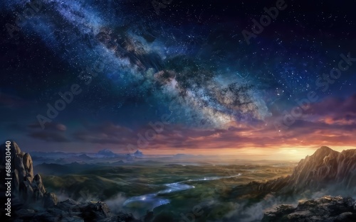 night sky landscape background