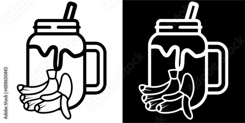 Smothie, glass banana, fruit, drink icon