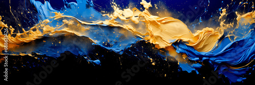 Blue And Gold Paint Splashes - legal AI