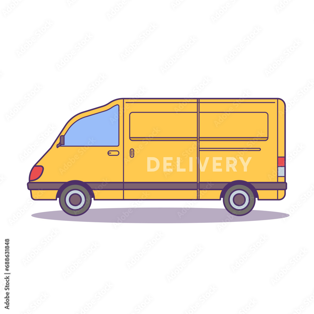 Delivery van, Delivery and Logistic Illustration