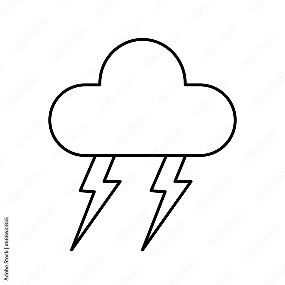 cloud single icon lightning vector cloud single icon lightning vector