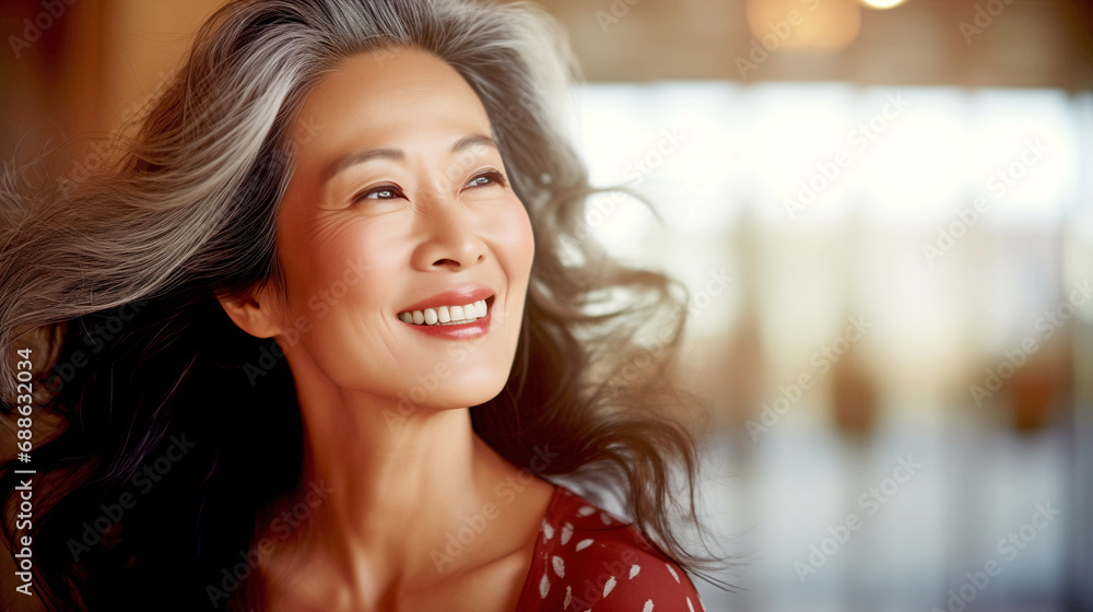Portrait Of A Mature Smiling Japanese Woman - legal AI Portrait Of A Mature Smiling Japanese Woman - legal AI