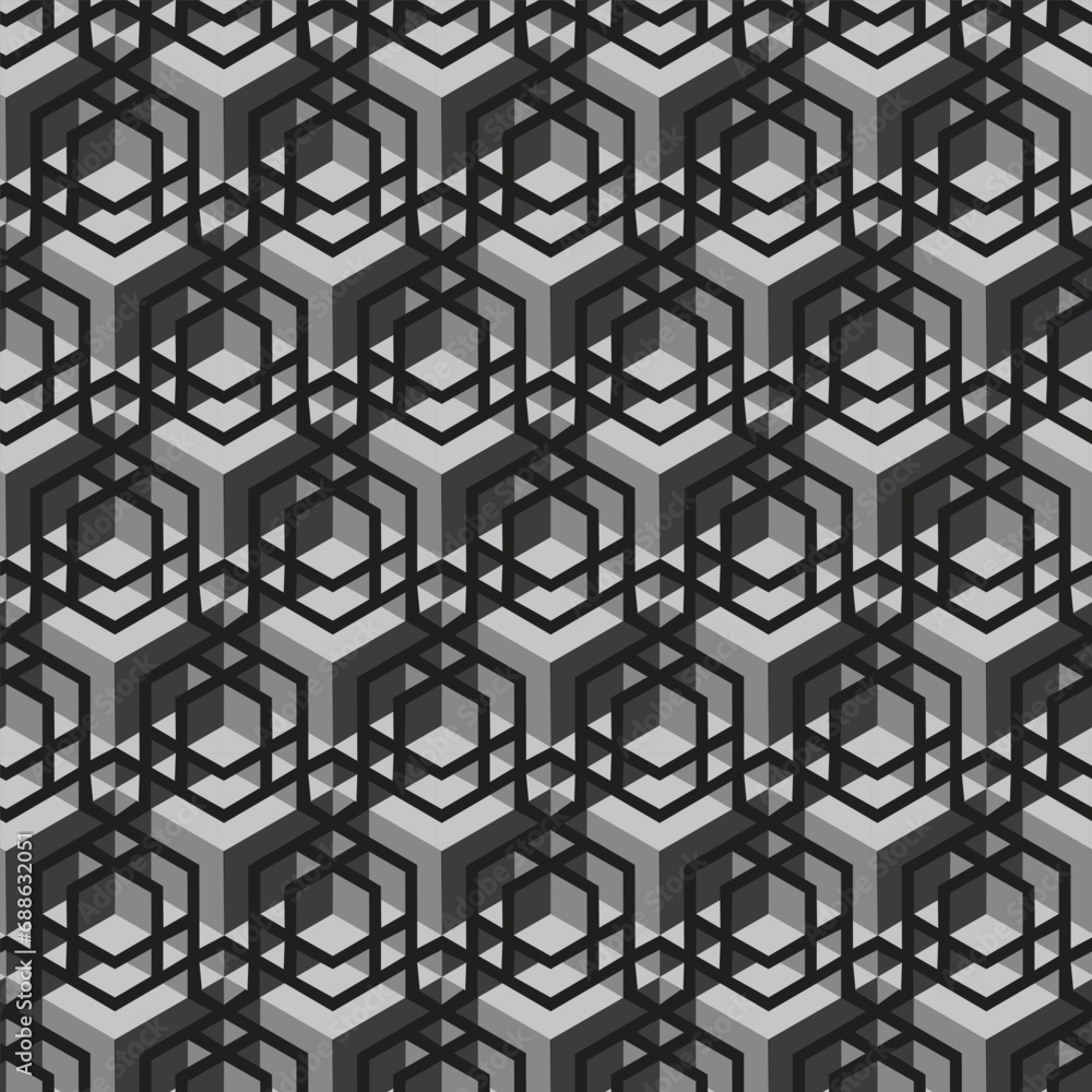 3D geometrical pattern with hexagon shape vector texture and background illustration 3D geometrical pattern with hexagon shape vector texture and background illustration