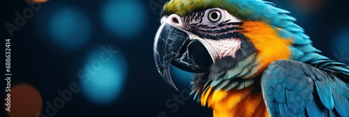 Close Colorful Catalina Macaw Hybrid Between , Banner Image For Website, Background, Desktop Wallpaper