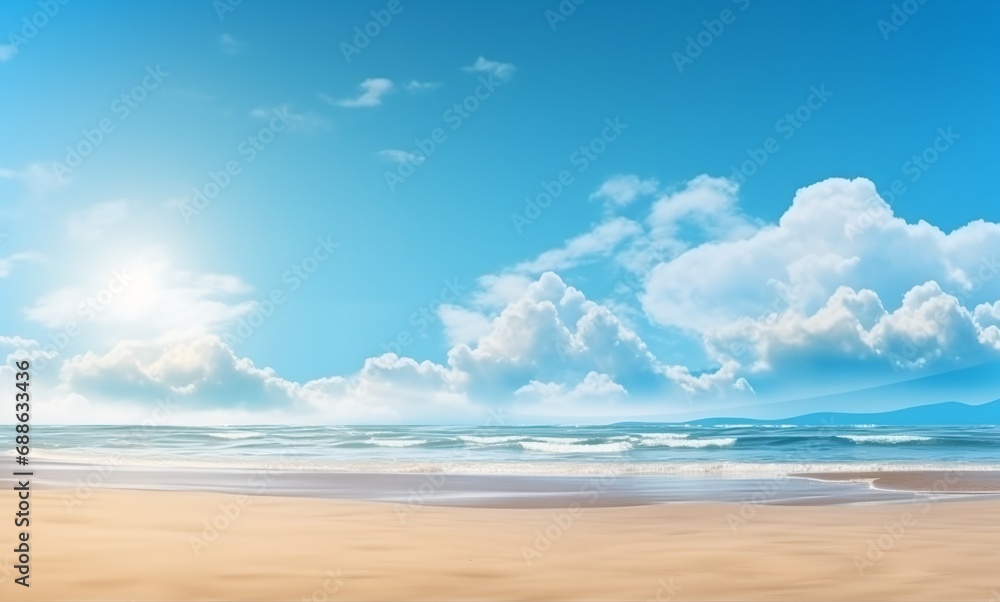 Perfect blue sky and sea beach.