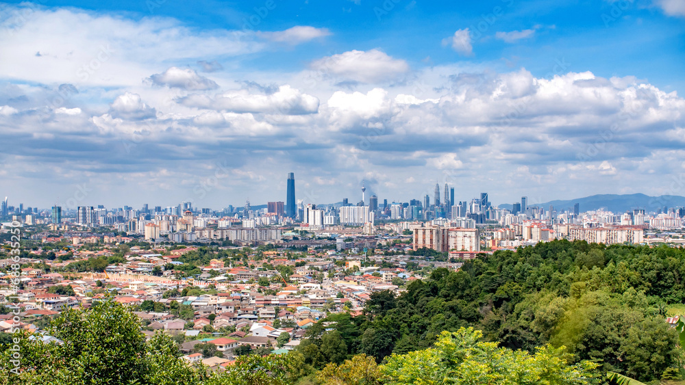 Fototapeta premium Panorama of the capital of Malaysia, Kuala Lumpur. Time lapse.