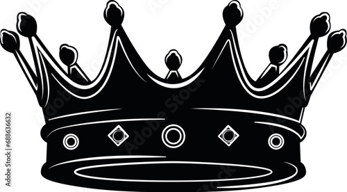 Crown SVG Cut File for Cricut and Silhouette, EPS ,Vector, PNG , JPEG, Zip Folder