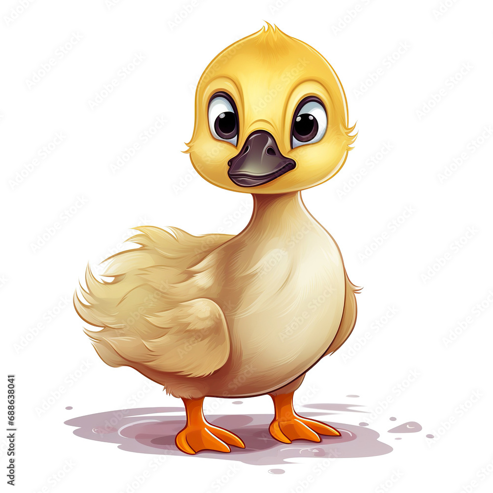 Illustration of a yellow duckling in cartoon style. A funny and kind character for children's animation. Drawing for children. Illustration of a yellow duckling in cartoon style. A funny and kind character for children's animation. Drawing for children.