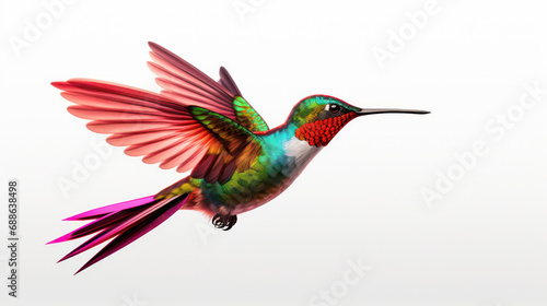 Graceful Hummingbird  Isolated Elegance on a Clear Background - Vibrant Beauty in Flight.