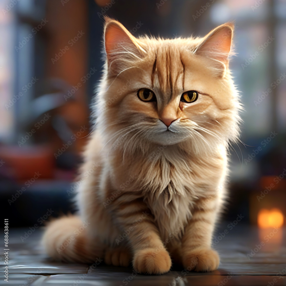 cute fluffy cat creature illustration cute fluffy cat creature illustration