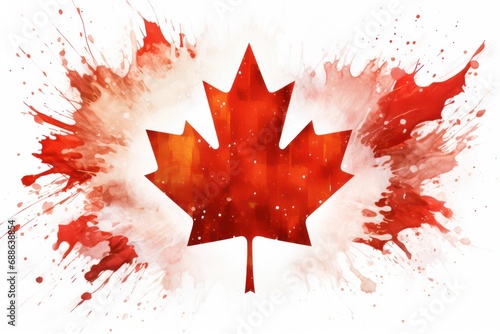 Red maple leaf symbol of the Canadian flag. Generative AI