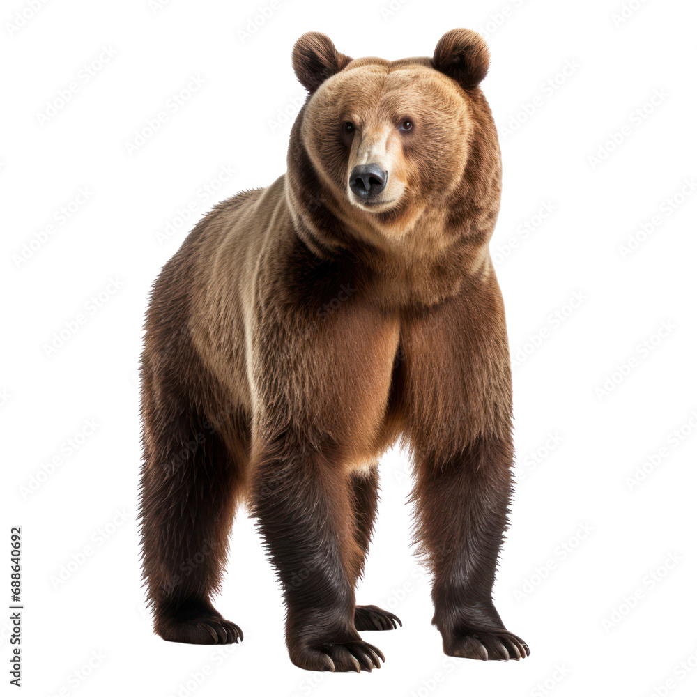 a grizzly bear isolated on transparent background or white background. a grizzly bear isolated on transparent background or white background.