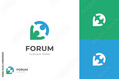 people discussion logo icon design, simple people talk, Discuss graphic symbol photo