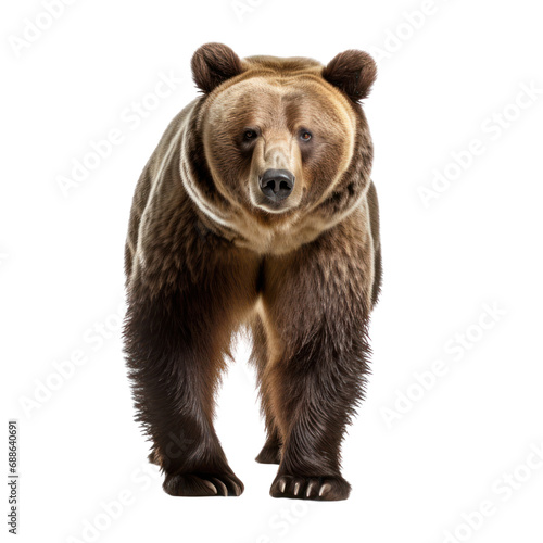 a grizzly bear isolated on transparent background or white background. © Pongsapak