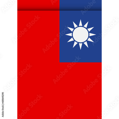 Taiwan flag or pennant isolated on white background. Pennant flag icon.
