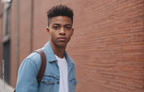 African American student at street