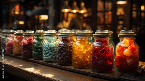 Candy store with jars.