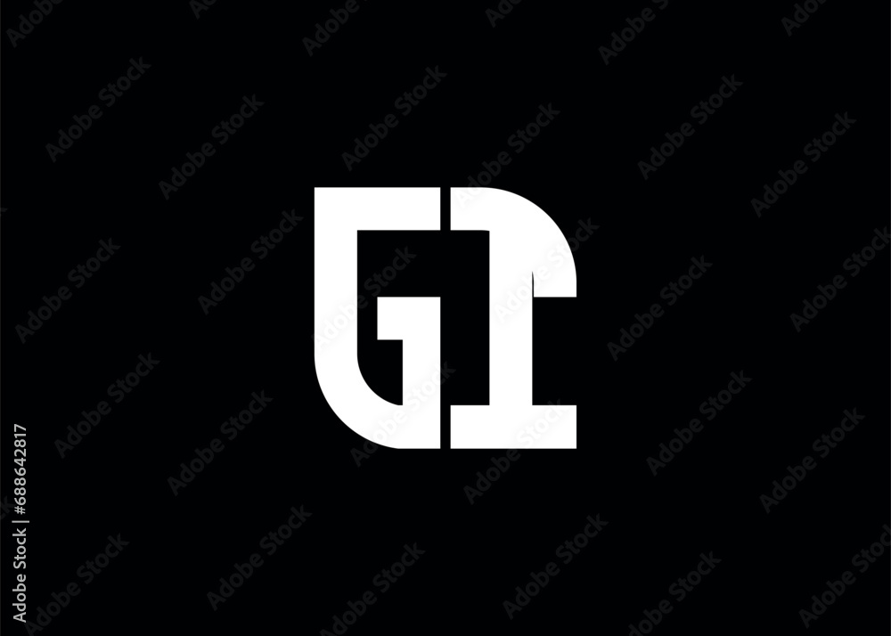 Monogram Letter GI Logo Design vector template Monogram Letter GI Logo Design vector template