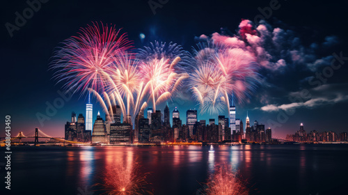 New York City Beautiful fireworks night in the city of celebration © EmmaStock