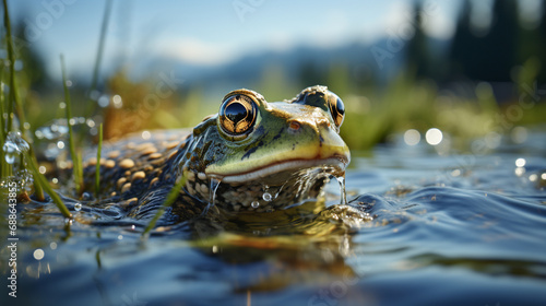 Frog on a lake.
