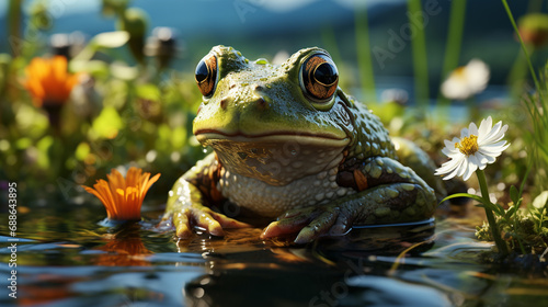 Frog on a lake. © andranik123