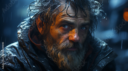 Homeless man at winter. © andranik123