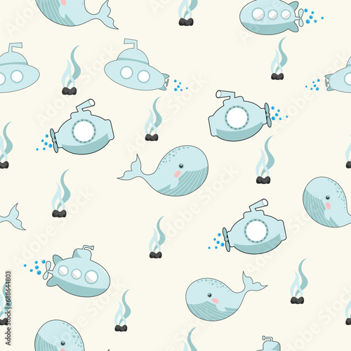 submarine pattern in vector for clothing  fabric  paper  cover  decoration  interior  vector texture  wallpaper  background  etc.