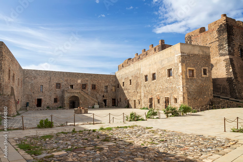 Inner courtyard of Milazzo Castle Sicily Italy