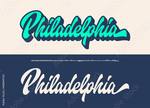Philadelphia. Original Retro Script Font. Vector	